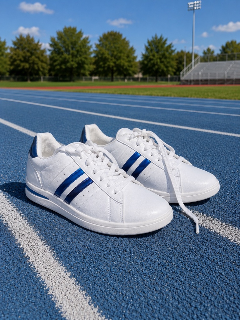 White blue stripe shoes